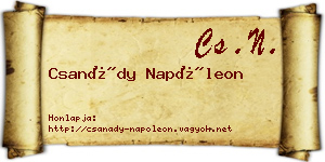Csanády Napóleon névjegykártya